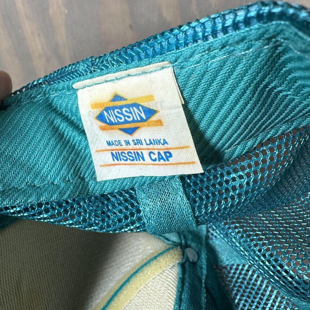 Vintage Nissin Hat Teal Rope SnapBack Gene’s Backhoe Service Seaside, California - Picture 3 of 6